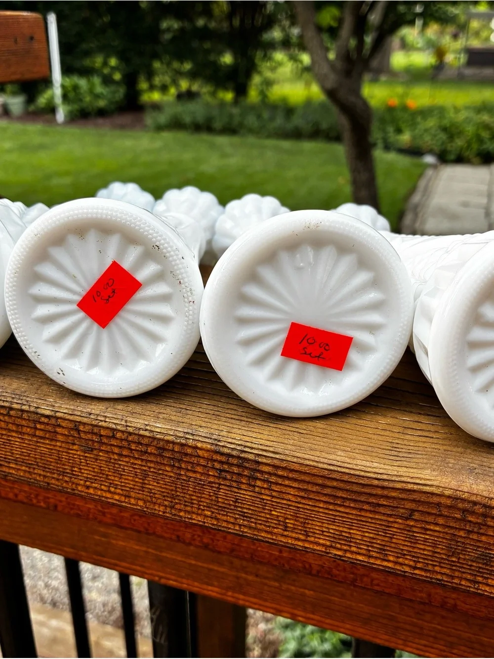 White Decorative Milk Glass Bud Vases )set of 4)